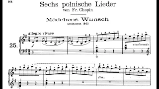 Liszt: 6 Chants polonais de Frédéric Chopin, S.480 - 1. The Maiden's Wish (Arrau)