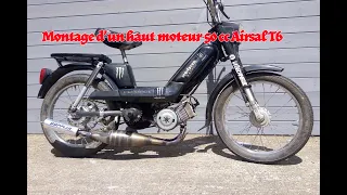 Montage haut moteur airsal 50cc T6 sur 103 vogue.