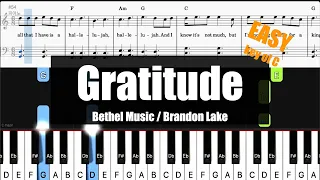 🎹Bethel Music / Brandon Lake - Gratitude (Key of C) | Sheet + Lyrics + Chords Piano Easy Tutorial🎹