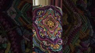 Crochet mandala colorful blanket designs