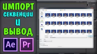 Импорт секвенции в After Effects и Adobe Premiere / Вывод видеофайла