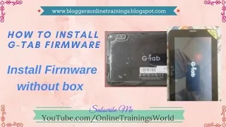 How to Install Firmware in G-Tab All China Tab | Use Pad Product Tool