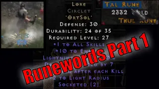 D2R Beginners Guide to Runewords Part 1,  Runes, OS Items, & Crafting Lore Helm Diablo 2 Resurrected
