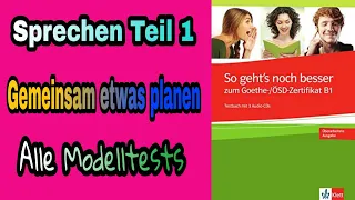 Goethe Zertifikat B1 -  Gemeinsam etwas Planen (100% mündlich bestehen) | So geht's noch besser B1