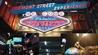 Fremont Street Experience at night! Street performers, neon lights, Las Vegas!