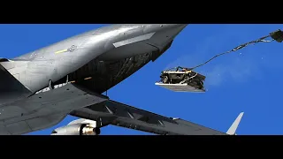 Heavy Delivery and Refueling Aerial | USAF Planes Airdrop Humvees