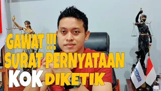 SURAT PERNYATAAN TANPA MATEREI, DITULIS ATAU DIKETIK ???