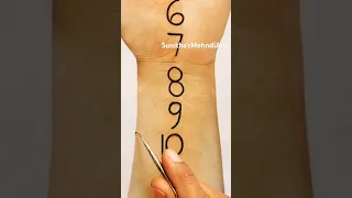 12345678910 Number Easy Simple Mehndi Design Trick For beginners #mehndi #youtubeshorts #shortvideo