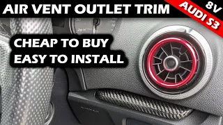 Air Vent Outlet Ring Cover Trim for AUDI A3 S3 RS3 Q2 - Cheap and easy interior mod!