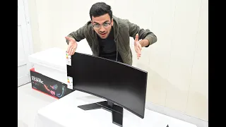 Gigabyte G34WQC Ultrawide Curved Gaming 1440p Monitor Unboxing And Features