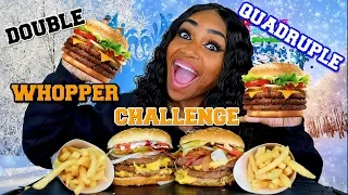 Double Quadruple Bacon and Cheese Whopper Challenge