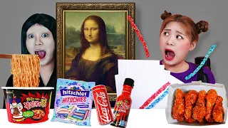 명화 먹방 Famous painting MUkbang 모나리자의 불닭볶음면 먹방 Mona Lisa Fire Spicy Noodle  | HIU 하이유