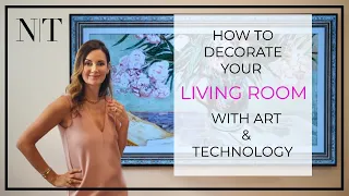 How I blend TECHNOLOGY & DESIGN with my New LG Gallery Design TV!  Tour my LIVING ROOM | NINA TAKESH
