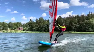 Lake fun on my inflatable STX 250 windsurfing board