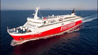 Arrival and Departure Fast Ferries Andros in Andros