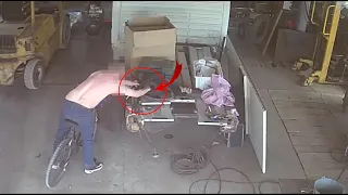 Autószerelő műhelybe surrant be a biciklis tolvaj