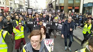 Don't Extradite Julian Assange Rally Marches Down From Australia House to Parliament Sq