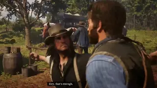 Arthur Roasts The Gang. John Knocks His Ass Out- RDR2 (Lenny punches him too)