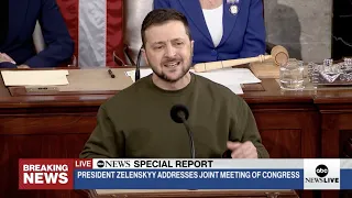 WATCH LIVE: Ukrainian President Zelenskyy Addresses Joint Session of Congress