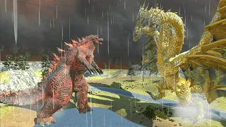 Godzilla vs. King Ghidorah and Rodan! - Animal Revolt Battle Simulator