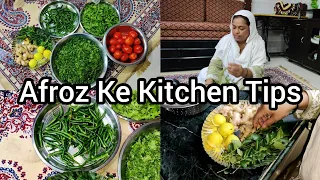 Afroz Kitchen Tips | Kaise Hum Hara Dhaniya | Pudina | Hari Mirchi | Store Karke Rakhe | Tips Video