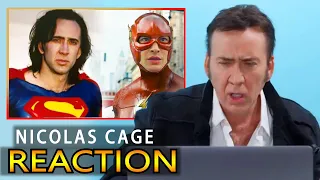 Nicolas Cage REACTION The Flash Superman CAMEO