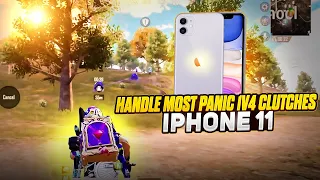 HANDLE MOST PANIC 1V4 CLUTCHES IN PUBG BGMI 💥  IPHONE 11 SMOOTH + EXTREME PUBG / BGMI TEST 2024