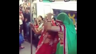 Village Ladies dance in Ladies compartment in Delhi Metro