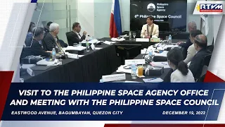 Visit to the Philippine Space Agency Office and Meeting with the Philippine Space Council 12/19/2022