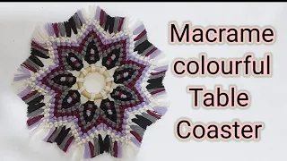 Macrame Colourful Table coaster|| Macrame Mandala Coaster