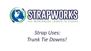 How to Make a Trunk Tie Down in a Pinch Using Your Double D Ring Belt from Strapworks.com