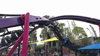 On Top Looking Sideview of Tidal Twister at Seaworld San Diego, with all carts full ( HD - POV )