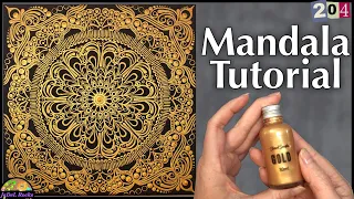 Goldest Gold Mandala Dot Art Painting Tutorial On Canvas | Culture Hustle Paint
