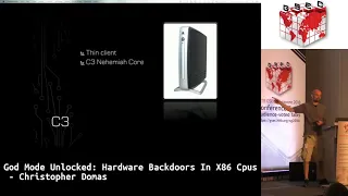 God Mode Unlocked   Hardware Backdoors In x86 CPUs   Christopher Domas