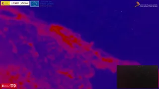 07/12/2021 Reconocimiento general del estado de las coladas. Térmica. 7:30 h. Erupción La Palma IGME