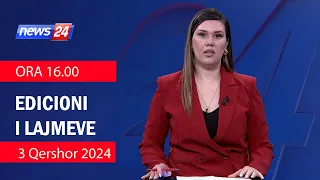 3 qershor 2024 Edicioni i Lajmeve ne News24 ne studio Ina Qirjo (Ora 16.00)