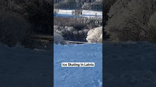 Ice Skating In Heavy Snow In Latvia 😱😱 #shots #viralshorts #trendingshorts #latvia