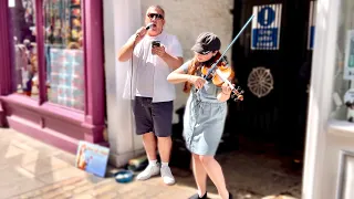 Can’t Help Falling In Love - Elvis Presley | Dad & Daughter Duet - Voice & Violin Cover (Busking)