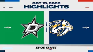 NHL Highlights | Stars vs. Predators - Oct 13, 2022