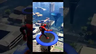 GTA 5 Epic Trampoline With WaterSlide Ragdoll SPIDERMAN - OP Moment