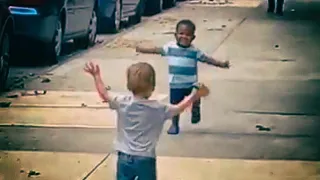 Toddler Besties Share Huge Hug on Sidewalk