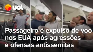 Passageiro é expulso de voo nos EUA após agressões e ofensas antissemitas