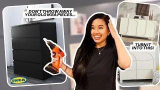 HACKING A 15-YEAR-OLD IKEA MALM INTO A $1,200 DRESSER! BIG TRANSFORMATION *basic to japandi makeover