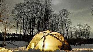 I Hear Scary Screams at Night While Snow Camping | Nature ASMR