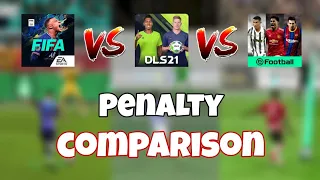 DLS 21 vs Pes 21 vs FIFA 21 Penalty Comparison