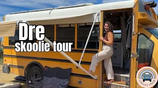 BEAUTIFUL DIY SKOOLIE - she left Hawaii to bus life full time