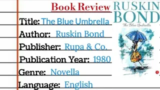 Book Review Writing - The Blue Umbrella || Book Review on the book The Blue Umbrella