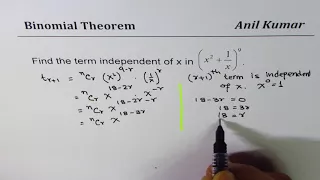 Binomial Theorem Find Term independent of variable x