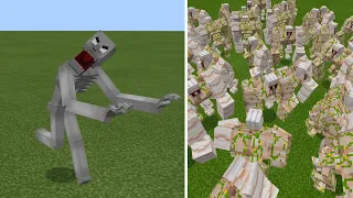 SCP 096 V3 vs. 100+ SUPER GOLEMS in Minecraft PE