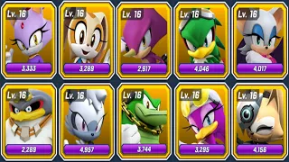 Sonic Forces Speed Battle - All Rare Characters Max Level Upgraded: Blaze, Cream, Vector, Tangle..